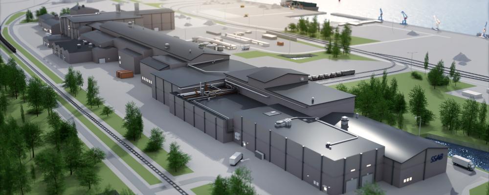 Visualisering av det nya stålverket. Foto: SSAB