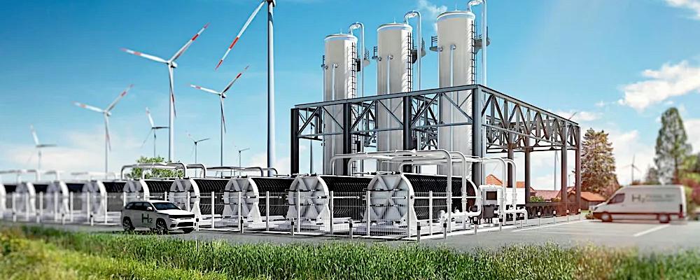 En illustration av EWEs vätgasprojekt Clean Hydrogen Coastline. Bild: EWE
