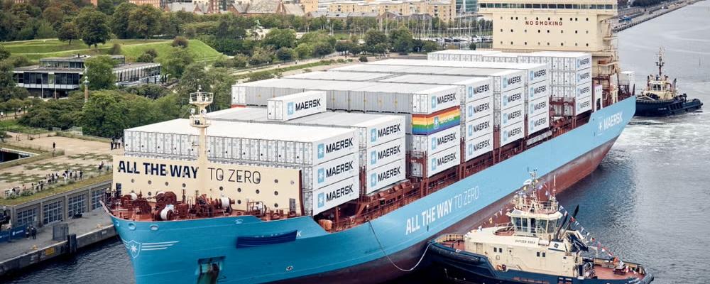 Metanoldrivna fartyget Laura Maersk i Köpenhamn. Foto: Maersk