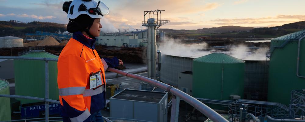 Vid Biokrafts fabrik i Skogn i Norge, som är världens största anläggning för produktion av flytande biogas, ansvarar Adven för indunstningen av restvattnet från processen. Foto: Adven