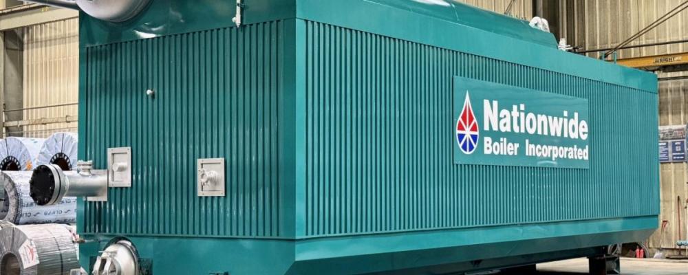 This advanced Babcock & Wilcox package watertube boiler is engineered to meet the demanding needs of industries that require high-pressure, superheated steam. Photo: Nationwide Boiler