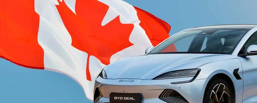 Kanada har just öppnat dörren för billiga kinesiska elbilar. Till skillnad från USA planerar Kanada att sänka den 100-procentiga tullen på kinesiska elbilar, vilket öppnar för import av modeller som kostar under 25 000 dollar. Illustration: BYD-Canada