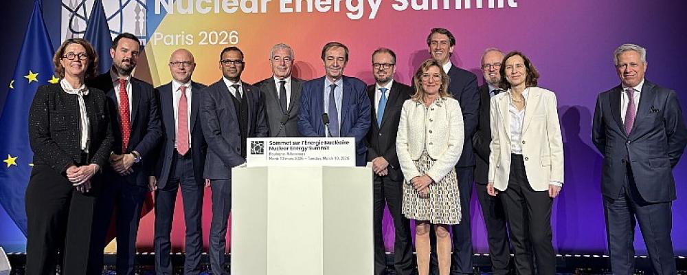 Lanseringen av EDF:s nya rådgivande råd för kärnkraftsfinansiering presenterades vid Nuclear Energy Summit 2026 i Paris. Foto: Nuclear Energy Summit 2026, kredit: Arthur van Dijk