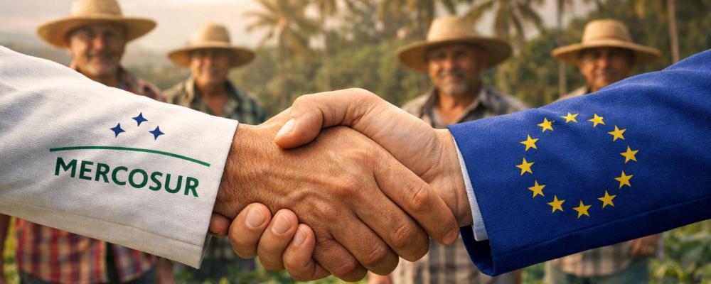 En klar majoritet av EU:s medlemsländer har valt att stödja avtalet, som ses som strategiskt viktigt i en tid av ökande globala handelsspänningar och geopolitiska blockbildningar.:Illustration: AI-genererad bild. Ej ett fotografi. Upphovsrätt © Conventus