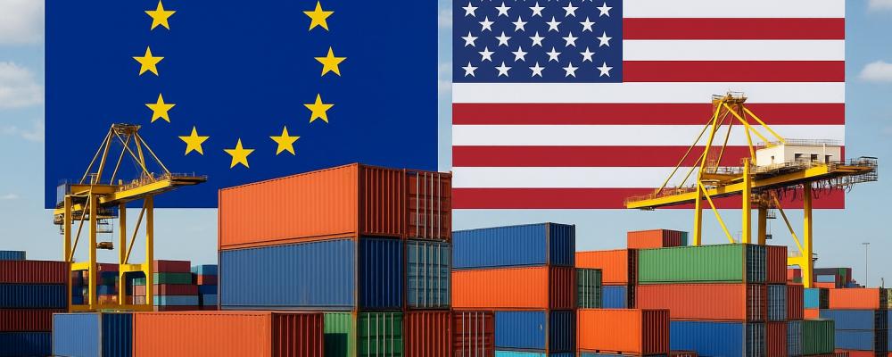Trump har redan utropat sin tullstrategi som en framgång, eftersom EU enligt honom har slutat "sakta ner" processen och tvingats agera. Men vad som nu diskuteras är ett smalt och symboliskt avtal, långt ifrån TTIP:s vision om djupgående regleringsharmonisering mellan de två marknaderna. Bild: Genererad av Open AI