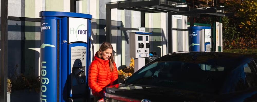 Hynions vätgastankstation i Høvik när den användes av bolaget under mer framgångsrika tider.
Foto: Hynion