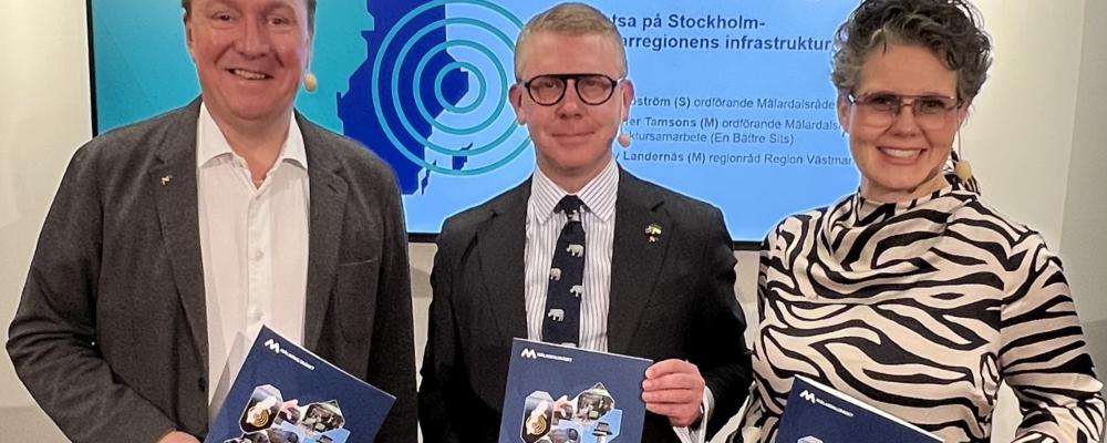 Jens Sjöström, Kristoffer Tamsons och Jenny Landernäs. Foto: Mälardalsrådet