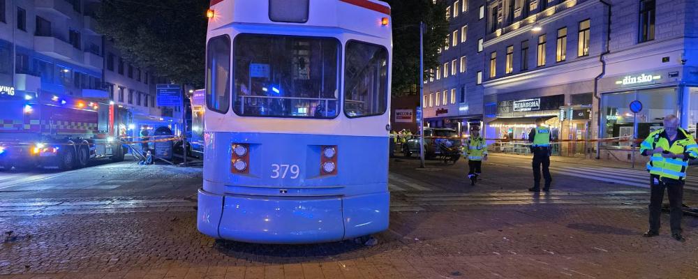 Olyckplatsen i korsningen Kungsportsavenyn och Vasagatan. Foto: Göteborgs Spårvägar