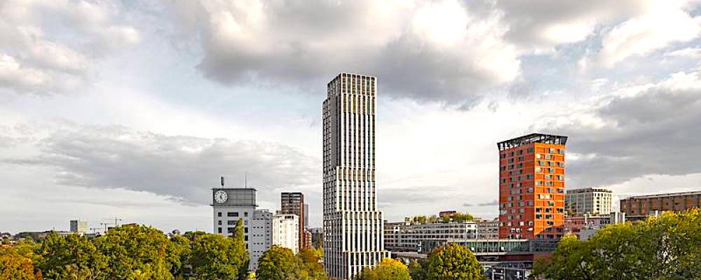 Lighthouse i Strijp-S – Eindhovens högsta bostadstorn på 109 meter. Foto: De Zwarte Hond, foto credit: Sebastian van Damme