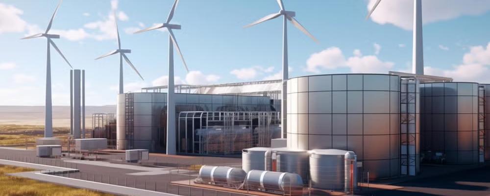 En datorgenererad visualisering av projektet H2-Hub Lubmin, ett av de projekt som nyligen drog sig ur Europeiska vätgasbankens stödsystem under förhandlingarna.
Foto: Deutsche ReGas