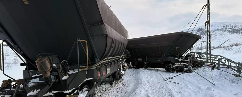 Urspårning på Malmbanan. Bild: Trafikverket
