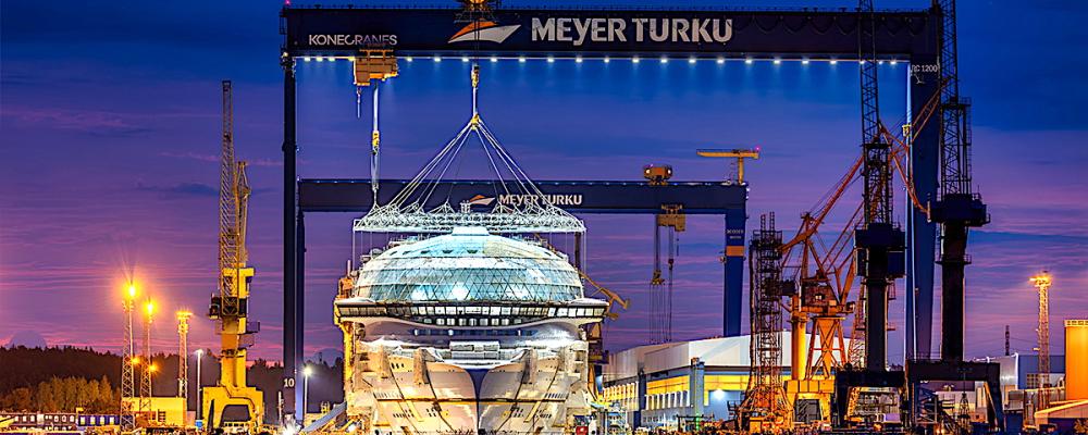 Kryssningsfartyget Legend of the Seas under byggnation i Åbo. Bild: Meyer Turku