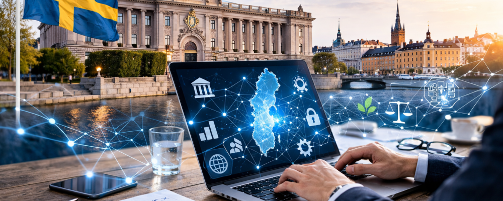 Regeringen har presenterat en ny nationell AI-strategi med målet att Sverige ska bli ett av världens tio ledande länder inom artificiell intelligens. Illustration: AI-genererad bild. Ej ett fotografi.
Upphovsrätt © Conventus– AI-genererat innehåll. Inget av materialet får reproduceras eller användas i andra sammanhang utan skriftligt medgivande.