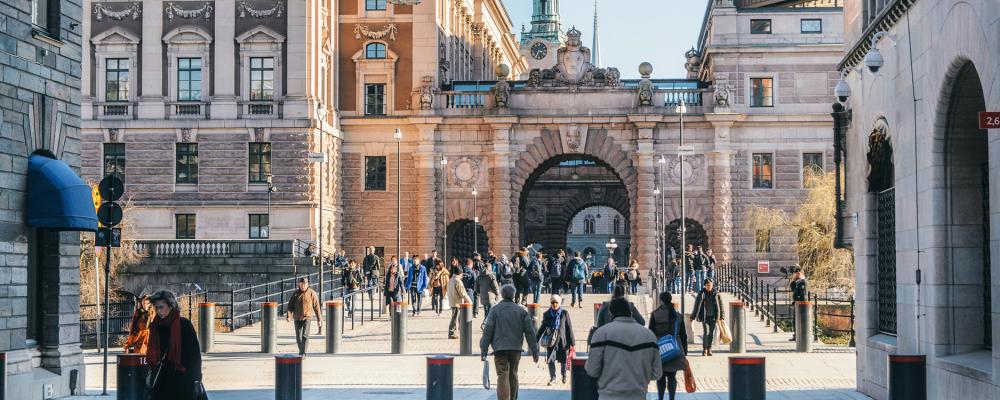 Stockholm, drottninggatan, Sveriges Riksdag Foto: Istock