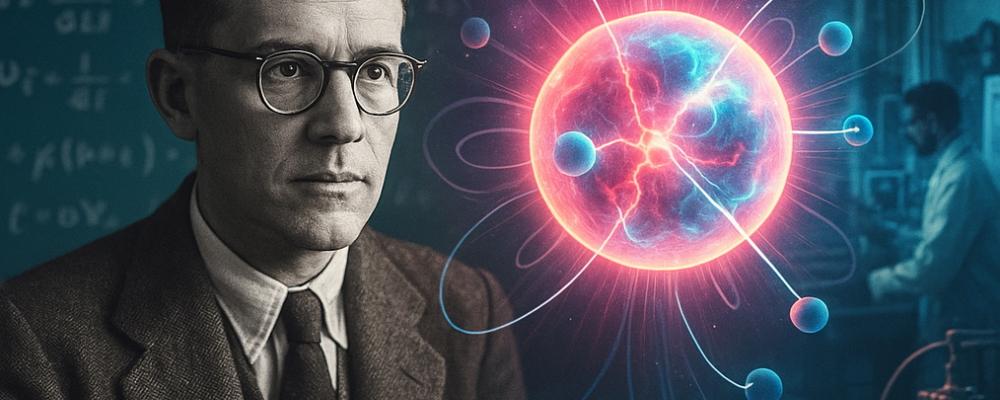 Arthur Ruhlig, en relativt okänd fysiker, rapporterade redan 1938 observationer som tydde på deuterium-tritiumfusion (DT-fusion), nästan tio år innan dess betydelse stod klar inom kärnfysiken.  Bild: Illustration: AI-genererad bild. Ej ett fotografi. Upphovsrätt © Conventus
