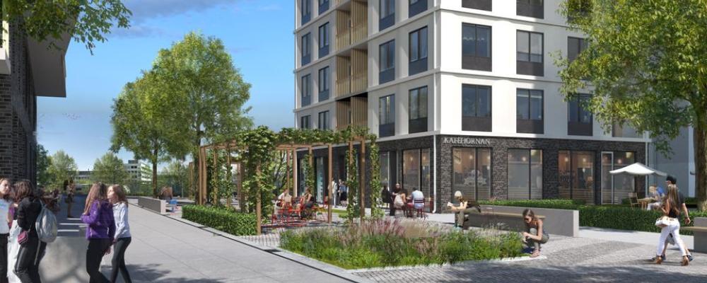 Planområdet omfattar fastigheten Bagartorp 18, som ägs av Signalisten, samt delar av de kommunala fastigheterna Bagartorp 17 och Järva 2:9. Pressbild: Solna stad