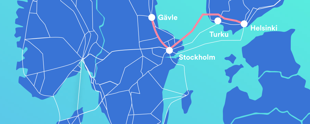 Sjökabel Sverige- Finland. Illustration: GlobalConnect