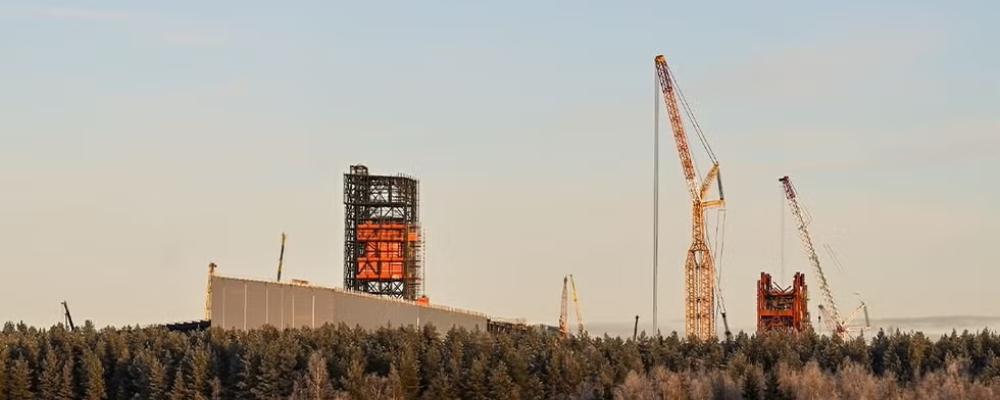 Byggarbetsplatsen för Stegras projekt i Boden. Foto: Stegra