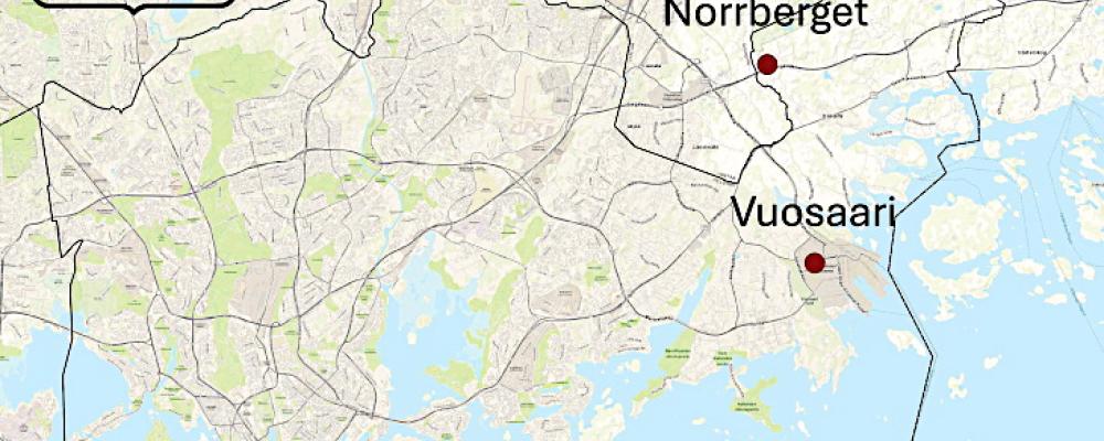 Energibolaget Helen har identifierat tre potentiella platser i Helsingfors – bland annat i Nordsjö (Vuosaari), Sundholmen (Salmisaari) och Norrberget för byggandet av en småskalig kärnkraftsanläggning. Foto: Helen Oy.