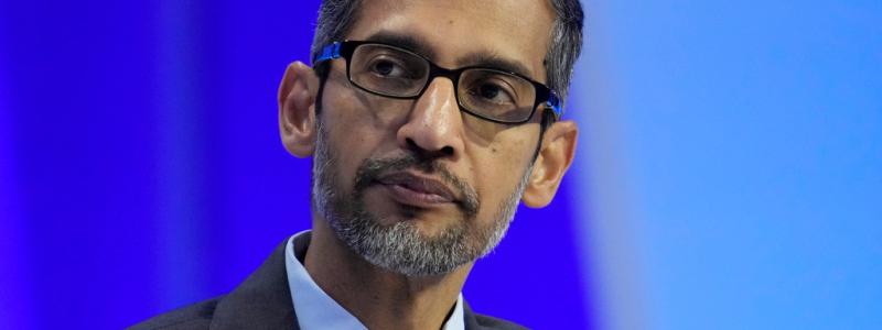 Eric Risberg/AP/TT: Sundar Pichai, vd för Google. Arkivbild.