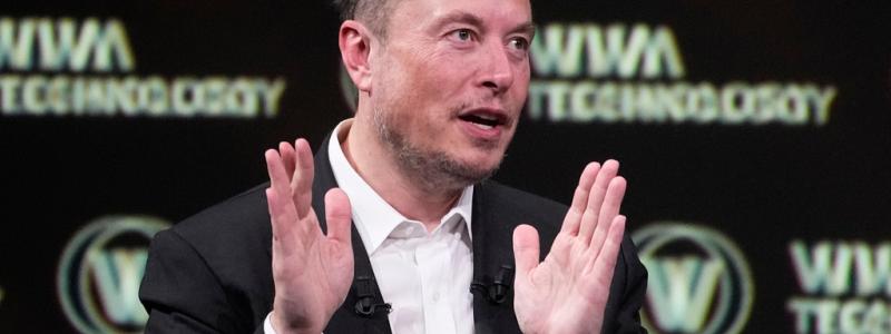 Michel Euler/AP/TT: Teslas vd Elon Musk anser att handelshinder bör införas mot kinesiska elbilar. Arkivbild.