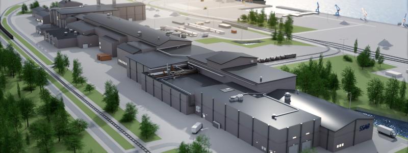 Visualisering av det nya stålverket. Foto: SSAB