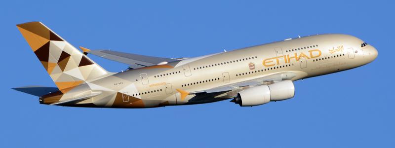 När A380 lanserades var tanken att det skulle ta nästan 1000 passagerare i turistklass. Foto: Richard Vandervord /http://www.airliners.net/photo/Etihad-Airways/Airbus-A380-861/2574151/L/Wikimedia Commons