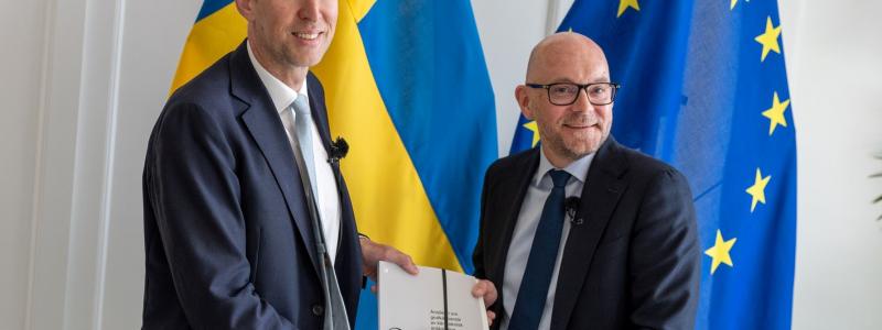 Jacob Stedman VD Blykalla med Johan Britz Sveriges Arbetsmarknadsminister.