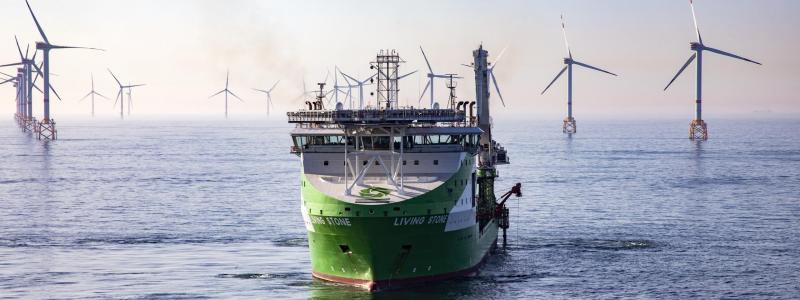 Deme Group stödjer marina lösningar och hållbarhetsarbete i form av Wärtsiläs paket för minskning av växthusgaser i 34DF-motorer. Foto: Deme Group