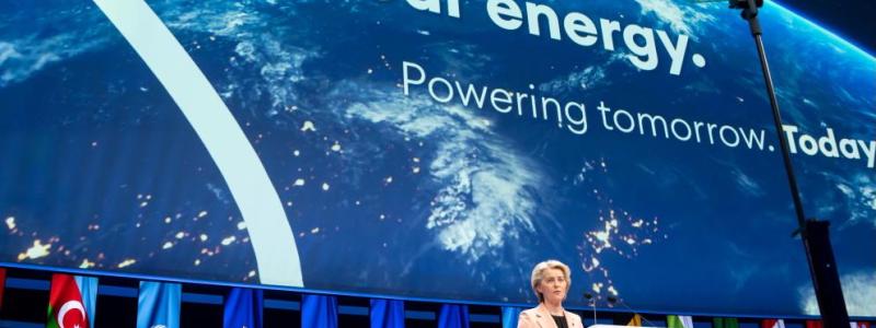 Von der Leyen meddelade i Paris att EU-kommissionen planerar att erbjuda en garanti på 200 miljoner euro för privata investeringar i nya kärnkraftsteknologier. Foto: Europeiska Kommissionen