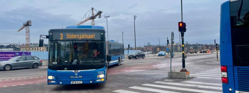 SL-bussar vid Slussen. Foto: Stina Wickenberg