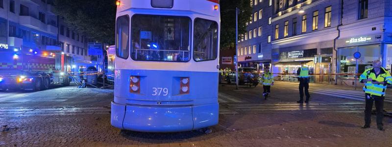 Olyckplatsen i korsningen Kungsportsavenyn och Vasagatan. Foto: Göteborgs Spårvägar