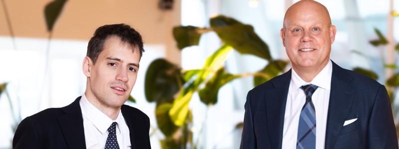 Peter Michelson, vd för EcoDataCenter och Arthur Mensch, vd och medgrundare av Mistral AI. Foto: EcoDataCenter