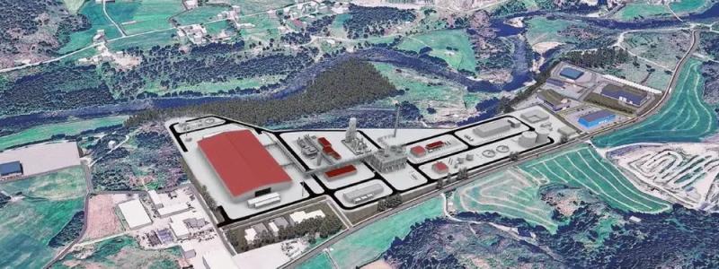 Istället för ammoniakproduktion undersöker Iverson eFuels nu möjligheten att bygga ett datacenter på samma plats. Datorgenererad illustration av Iverson eFuels planerade ammoniakprojekt i Norge. Bild: Iverson eFuels/Hy2gen.