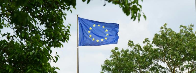 Hissad EU-flagga i franska La Rochelle. Foto: Rafael Garcin