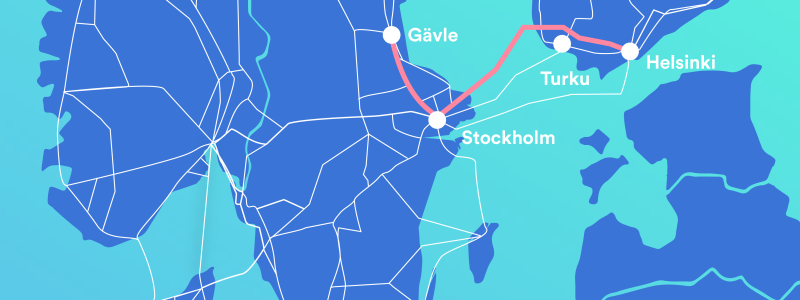 Sjökabel Sverige- Finland. Illustration: GlobalConnect
