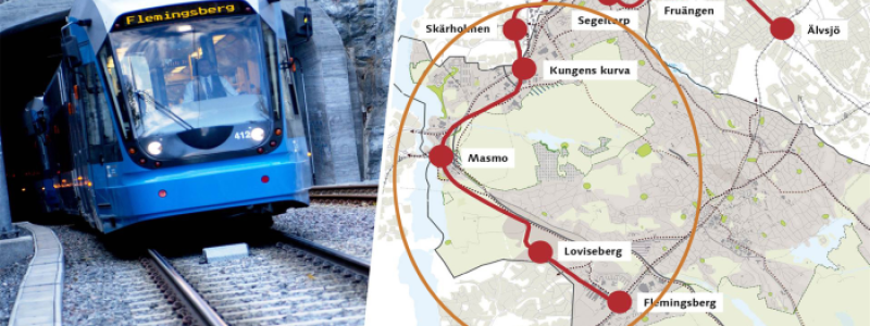 Spårväg syd Fotograf/Källa: Huddinge kommun