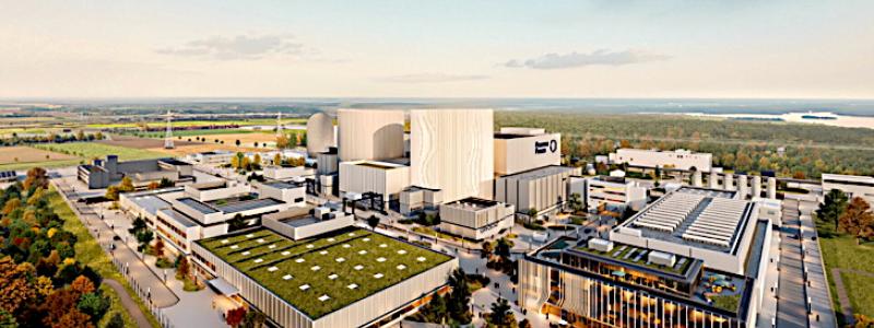 Ett av världens första kommersiella stellaratorbaserade fusionskraftverk planeras att byggas vid det tidigare kärnkraftverket Gundremmingen i Tyskland. Bild: Proxima Fusion