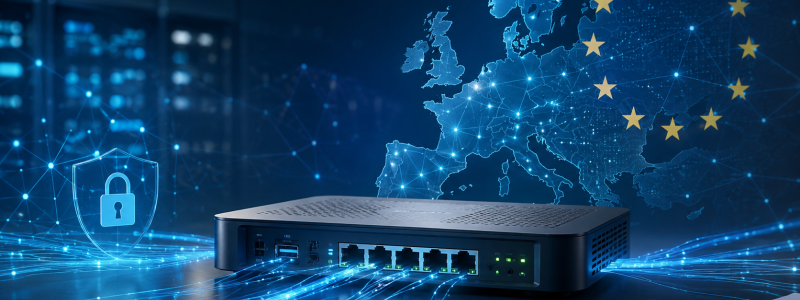Routrar och nätverksutrustning lyfts fram som en central del av Europas digitala infrastruktur och tekniska självständighet. Illustration: AI-genererad bild. Ej ett fotografi.
Upphovsrätt © Conventus– AI-genererat innehåll. Inget av materialet får reproduceras eller användas i andra sammanhang utan skriftligt medgivande.