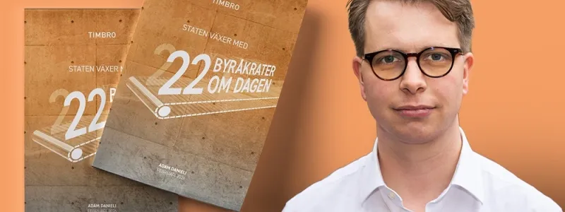 – Det är oroväckande att den här tillväxgten av byråkrater inte hr uppmärksammats förrän nu. Det är svårt att förstå vad medborgaren betalar tiotusentals nya byråkrater för, säger Adam Danieli, idéchef på Timbro. Foto: Timbro
