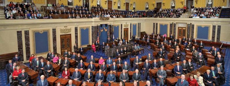USA:s Senat. Det är denna anrika institution som beslutar om Trumps "One Big Beautiful Bill Act". Foto:   Wikipedia Common Lic. Kredit: U.S. Senat