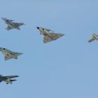 Jas Gripen med sina föregångar. Foto: Frankie Fouganthin/Wikimedia Commons