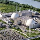 En illustration av Focused Energys planerade laserfusionskraftverk vid Biblis kärnkraftverk.  Det tyska företaget Focused Energy har tagit in 240 miljoner dollar (206 miljoner euro) i en finansieringsrunda ledd av energibolaget RWE. Kapitalet ska användas för att stödja byggandet av en anläggning för laserfusion vid det tidigare kärnkraftverket Biblis i delstaten Hessen i centrala Tyskland. Bild: Focused Energy.