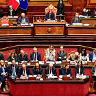 Italiens premiärminister Giorgia Meloni förklarar i landets senat att regeringen vill skapa ett juridiskt ramverk för att återinföra kärnkraft i landet. Foto: Governo.it.