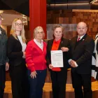 Från vänster i bild: Nicklas Johansson, Sjukvårdspartiet, Jenny Jänkänpää, Miljöpartiet, Jeanette Wäppling, Vänsterpartiet, Birgitta Larsson, Socialdemokraterna, Eric Palmqvist, Sverigedemokraterna, Birgit Meier Thunborg, Moderaterna Foto: Gällivare kommun