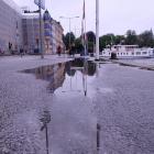 Översvämning vid Nybroviken, Stockholm. Foto: Bruce Barrow/Unsplash