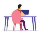 Man vad skrivbord. Illustration av: Public domain vectors / Unsplash