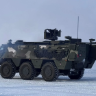 Trupptransportpansarterrängbil 300B med vapenstation 02 under Arctic Event i Rovaniemi i vintras. Foto: Anders Mattsson, FMV