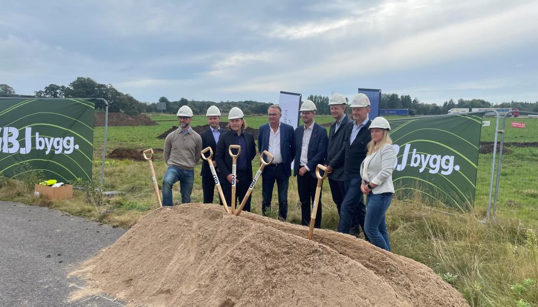 Första spadtaget för Grimsholm Innovation Center. Pressbild: GBJ Bygg AB