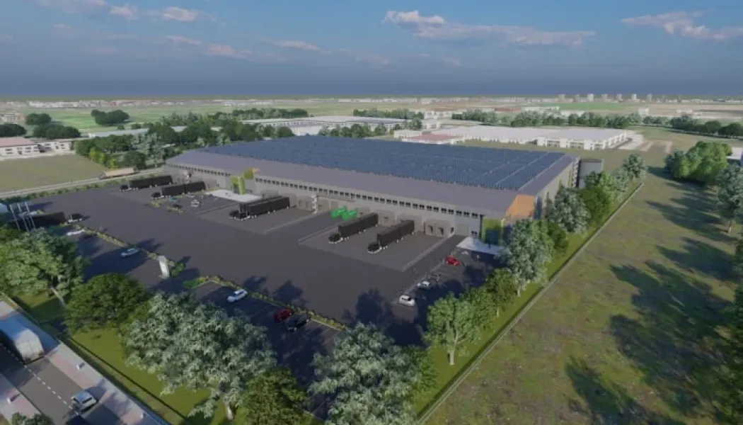 Ny lager -och logistikfastighet, med drygt 22 000 kvadratmeter yta, byggs i Sunnanå. Foto: Castellum